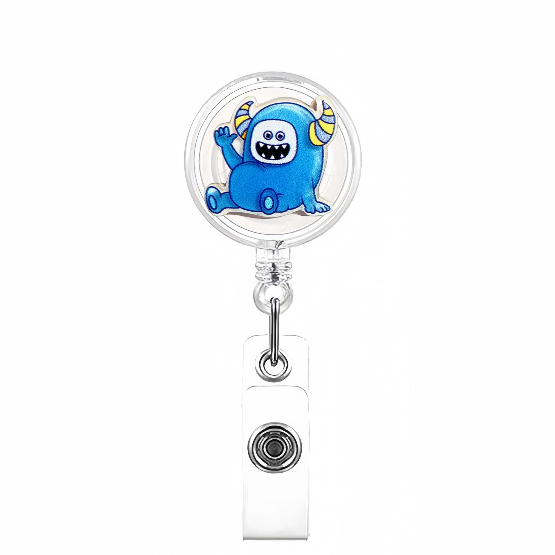 Wholesale Cute Cartoon Monster Series Acrylic Retractable Rotating Badge Keychain