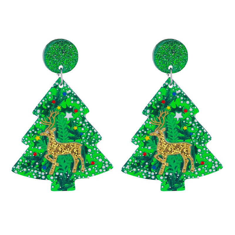 Wholesale New Year Christmas Tree  Acrylic Earrings