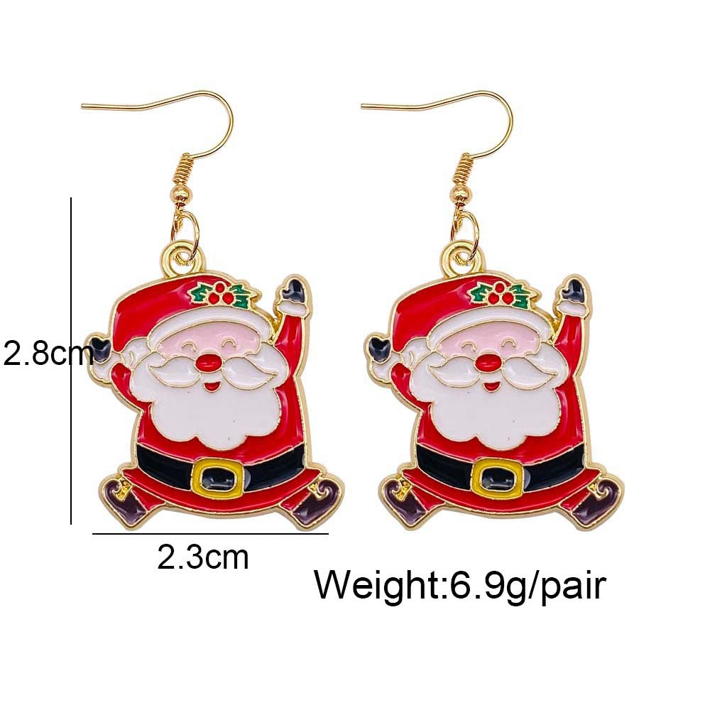 Wholesale Christmas Tree Santa Claus Bell Alloy Oil Drop Earrings ACC-ES-ChenY044