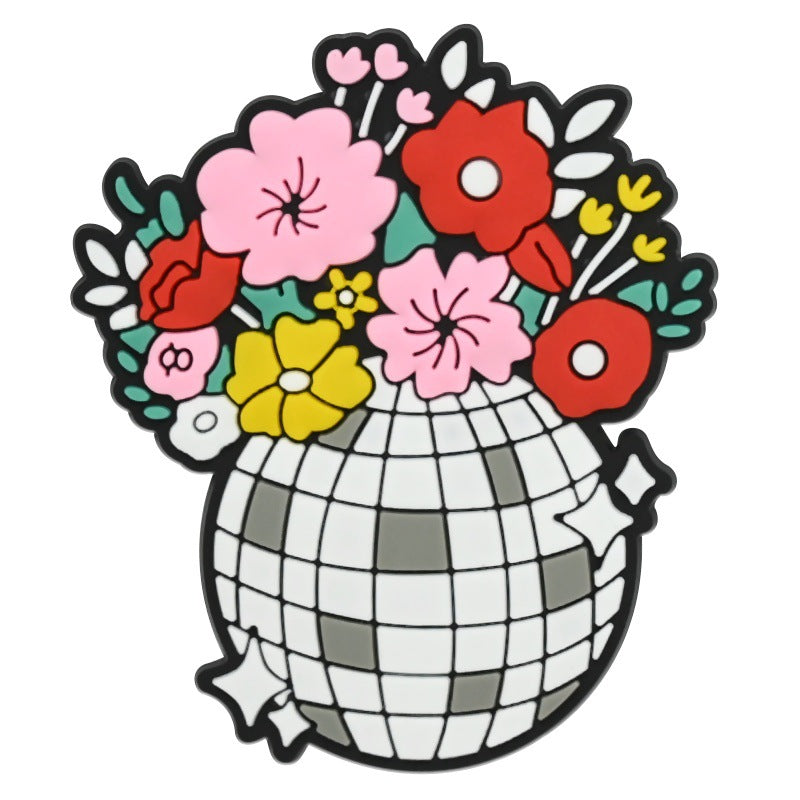 Wholesale Random 100pcs Valentine' s Day Series  PVC Soft Rubber Shoe Buckle Decoration