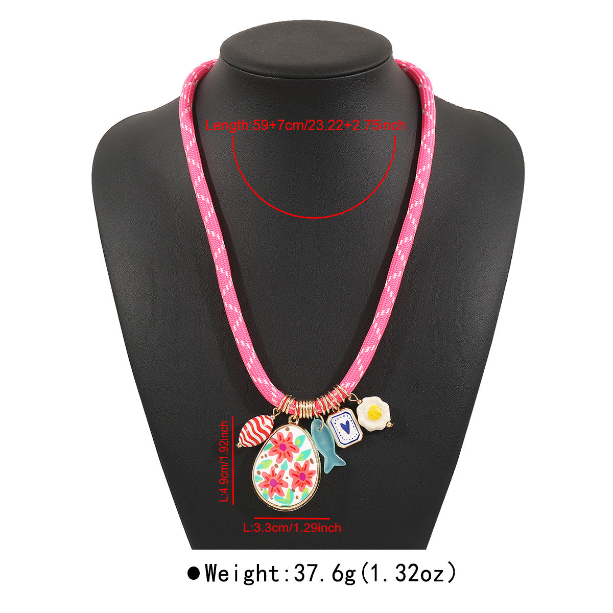 Collana di perle con pendente geometrico in ceramica in stile vacanza all'ingrosso