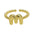 Wholesale  18k Golden Glaze Brass Bubble Balloon Letter  26 Ring