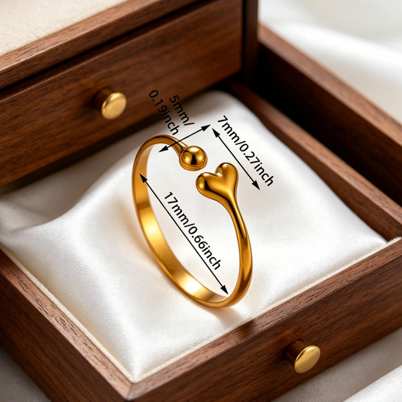 Wholesale Oil Drop Heart Crown Ring Stainless Steel Fashion Accessory Gift