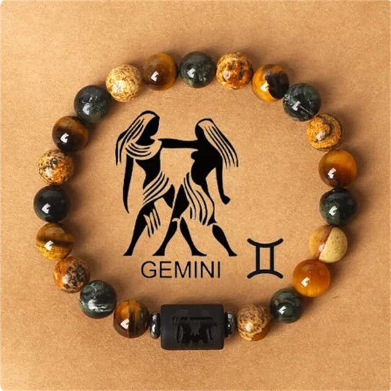 Wholesale Twelve Zodiac Signs Natural Stone Bracelet Handmade Beaded Bracelet ACC-BT-Yunh003