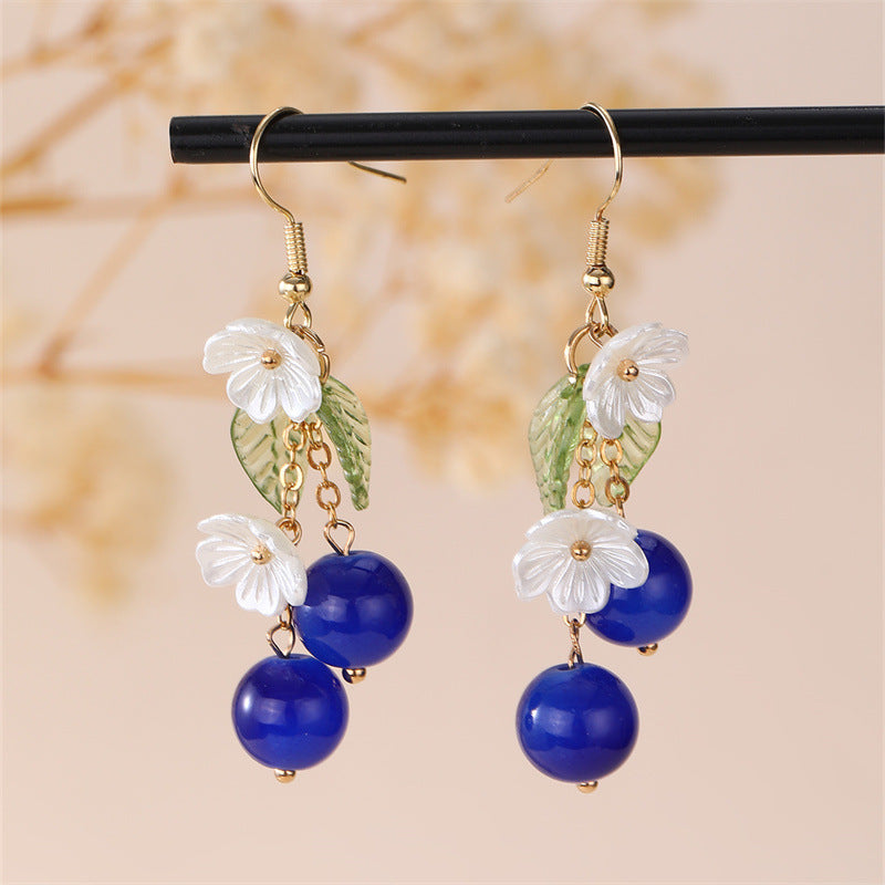 Wholesale new beaded green leaf lily orchid ear