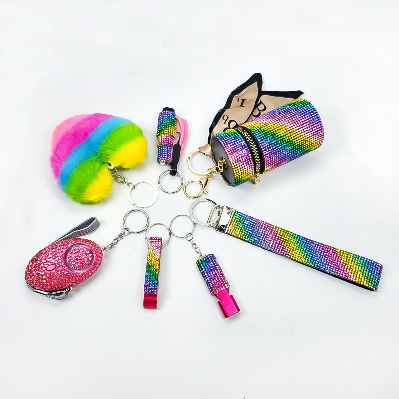 Wholesale  Colorful Outdoor DIY Keychain 7-piece Set Jewelry Accessories Keychain