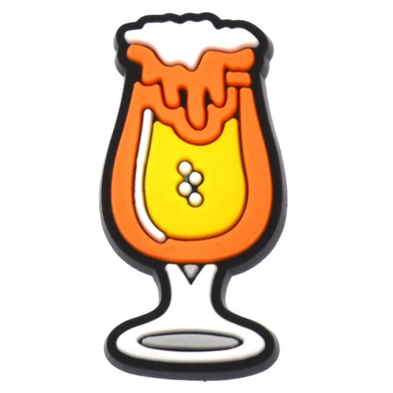 Wholesale Random 100pcs beer  PVC Soft Rubber Shoe Buckle Decoration