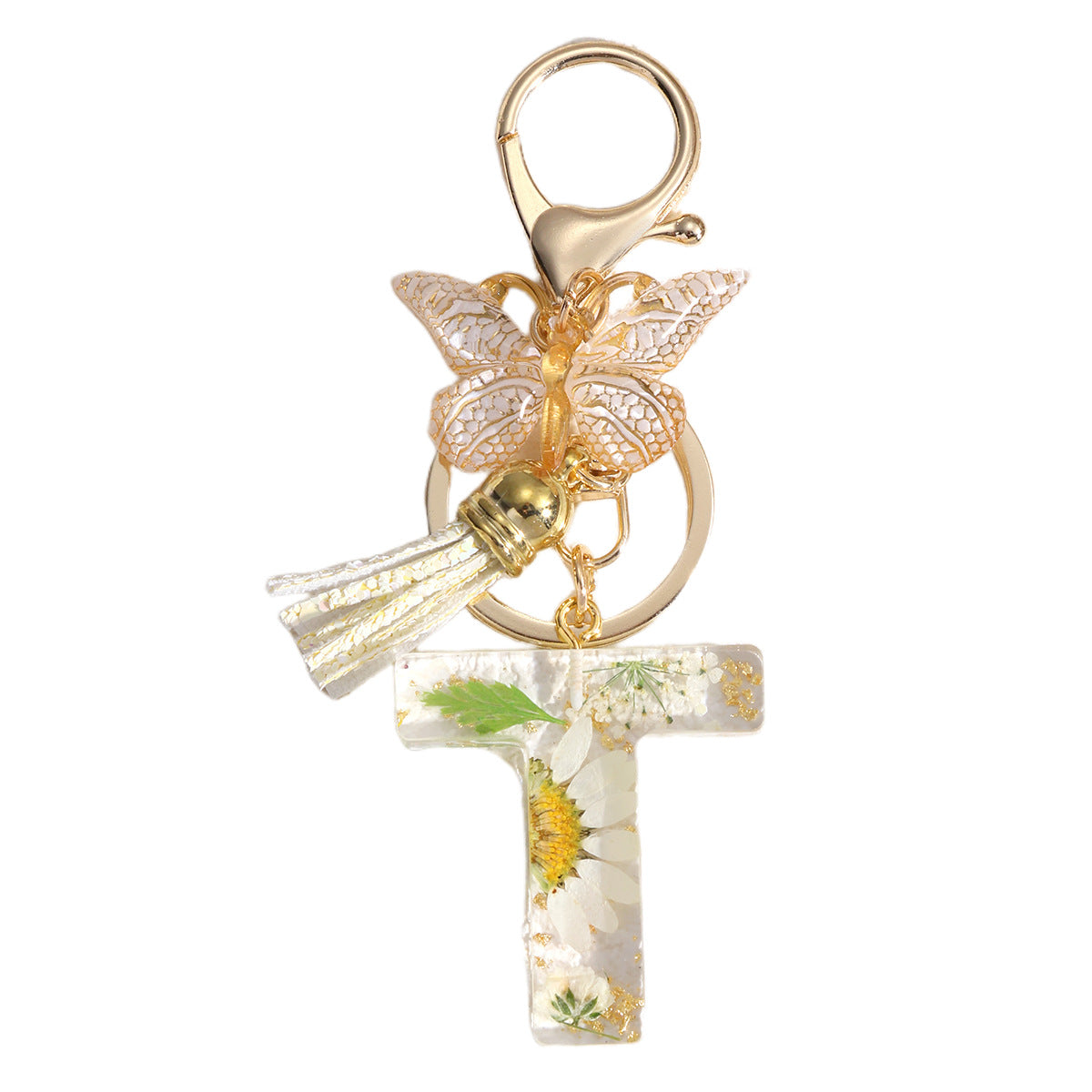 Wholesale Flowers English 26 Letters Keychain