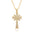 Wholesale retro cross micro inlaid zircon copper gold-plated necklace