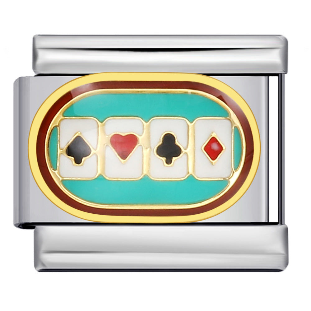 Wholesale Italian Charm Bracelet 9mm DIY Splicing Removable Poker Chips Stainless Steel Composable Bracelet