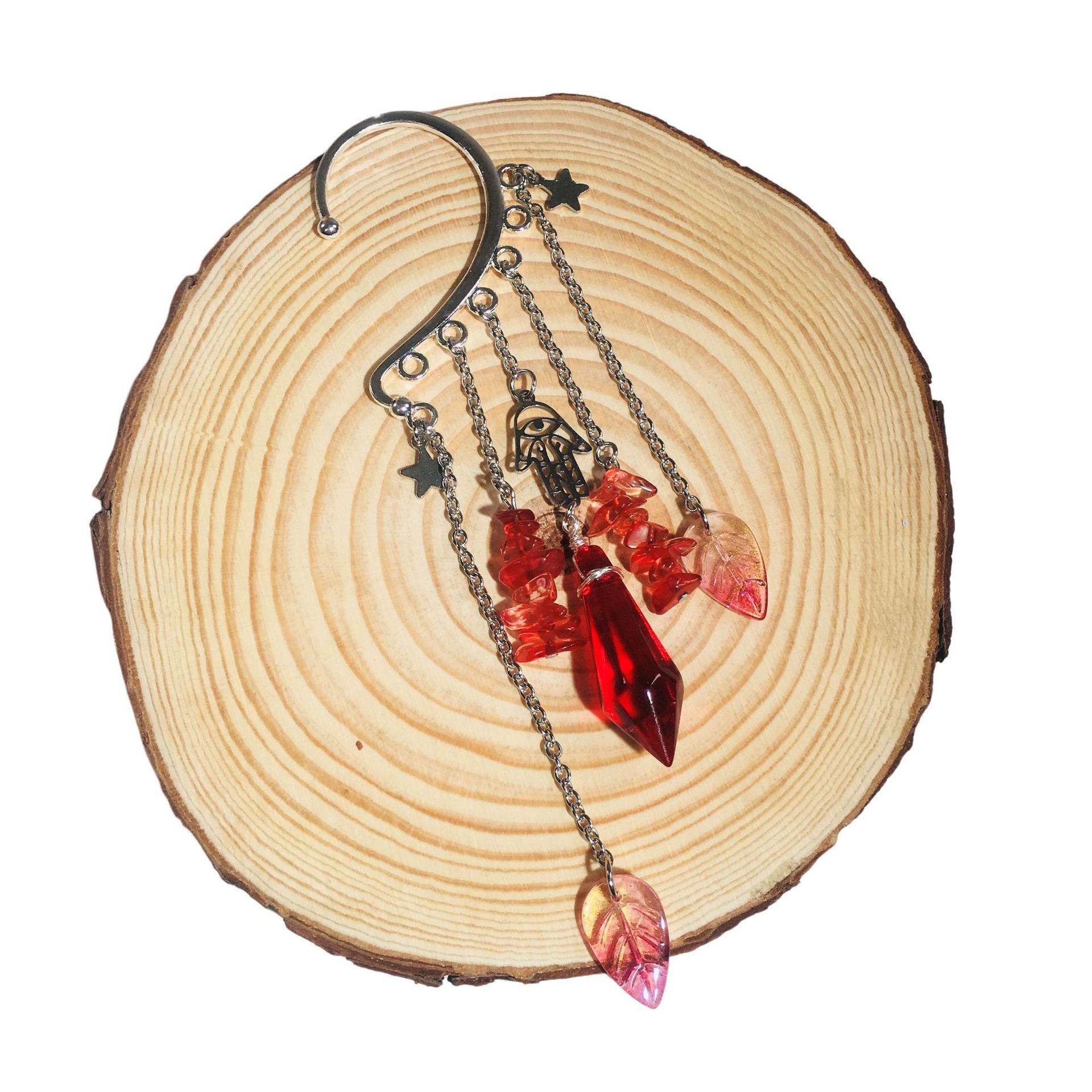 Wholesale Natural Crystal Gravel Elf Holeless Ear Hook Earrings ACC-ES-RongGuan006