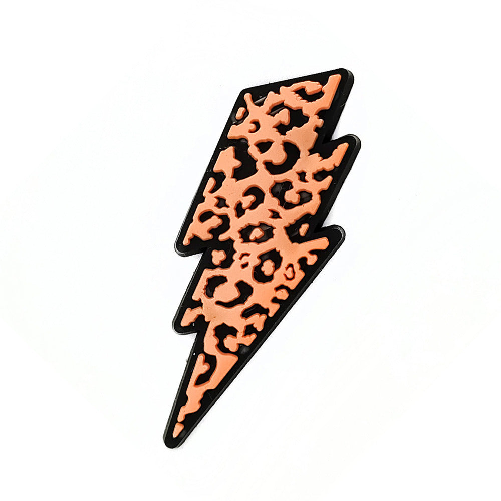 Wholesale 10pcs Leopard Print Coffee Cup Dog Claw Love PVC Soft Adhesive Hole Shoes Buckles ACC-SC-WanX002