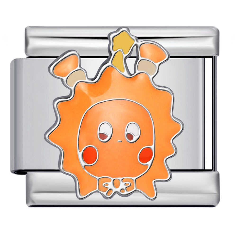 Wholesale 2pcs/pack  Italian Charm Bracelet 9mm DIY Splicing Anime Cute Cartoon Stainless Steel Composable Bracelet