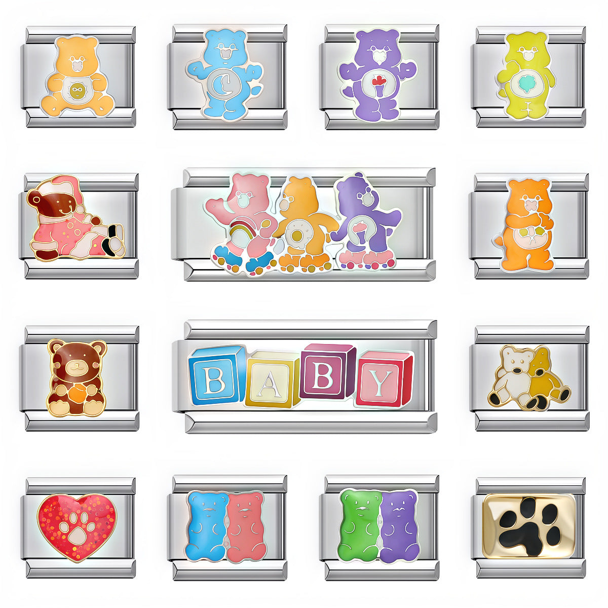Wholesale Stainless Steel Bear Pattern DIY Elastic Bracelet - Trendy Jewelry Accessory