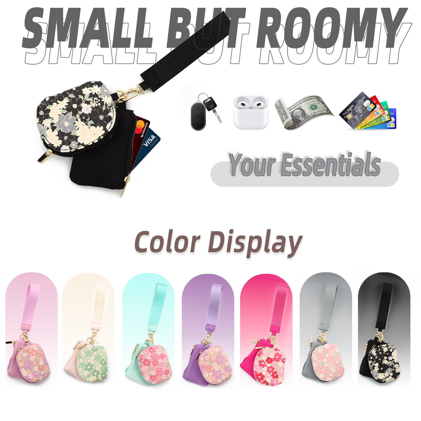 Wholesale multi-functional waterproof nylon wristlet Wristlet Keychain