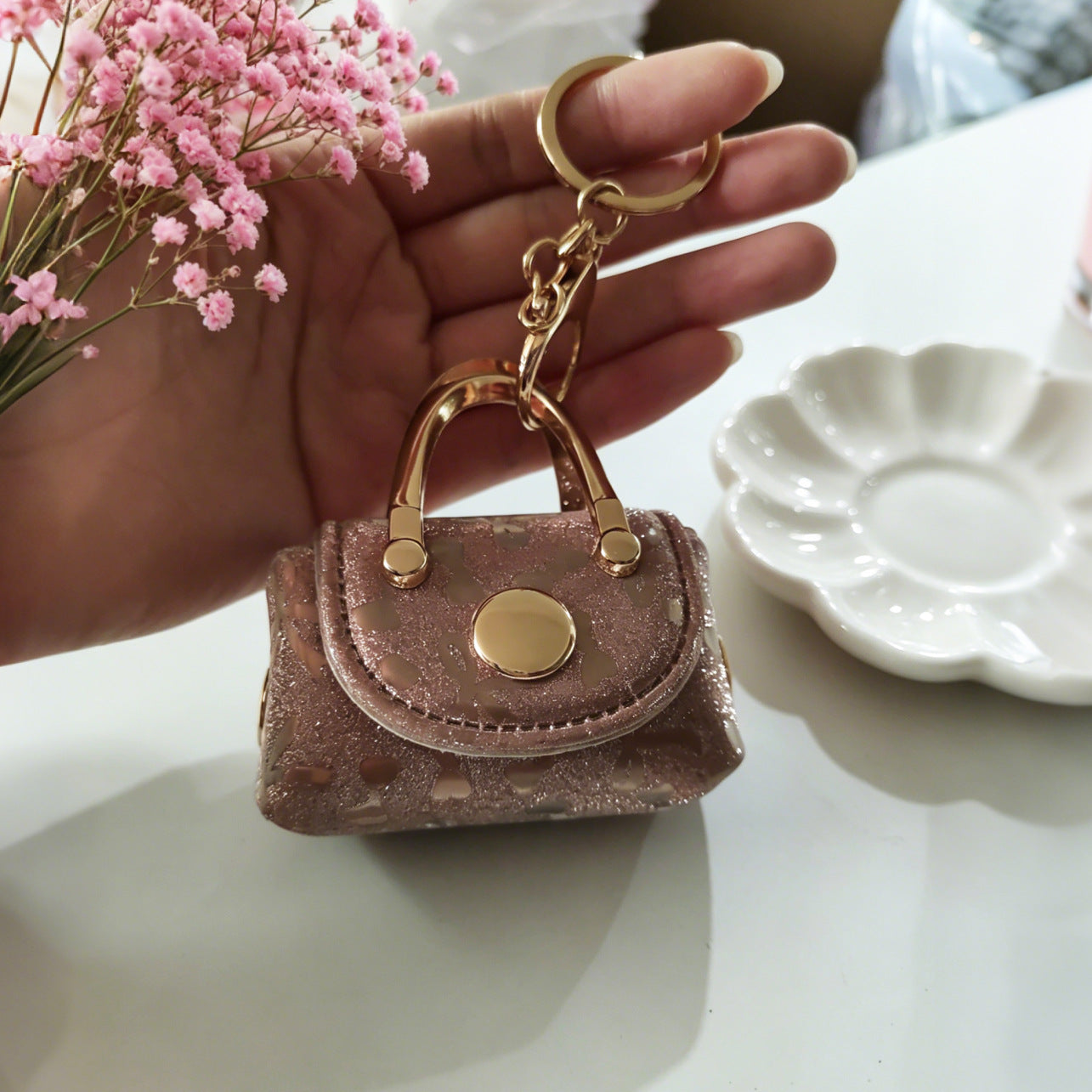 Wholesale Shiny Bow Leather Bag Charm Mini Coin Purse Jewelry Accessory for Party