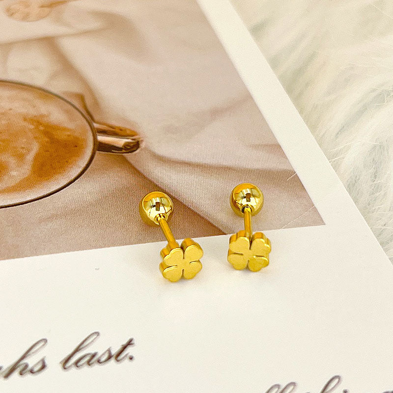 Wholesale Titanium Steel Stylish Heart  Star Screw-Back Cartilage Stud