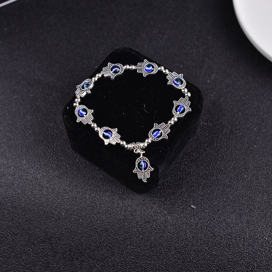 Wholesale Retro Devil' s Eye Beaded Bracelet Zinc Alloy Fashion Accessory for Everyday Wear and Gift