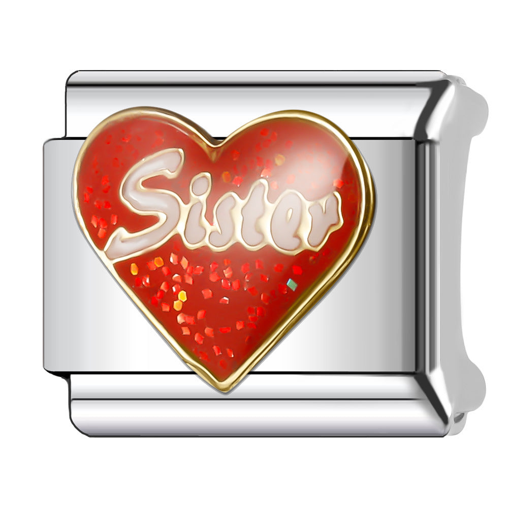 Wholesale Italian Charm Bracelet 9mm DIY Splicing Creative Pattern Stainless Steel Composable Bracelet