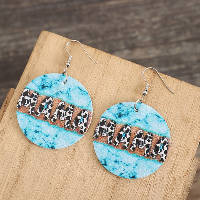 Wholesale Mother' s Day MAMA Print Earrings