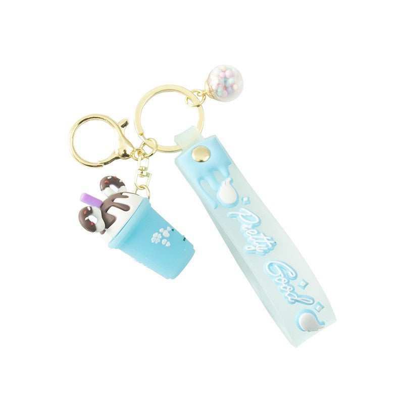 Wholesale Korean Style Ice Cream and Milk Tea Silicone Keychain,  Fashion Car Key Accessory,  Boutique Gift