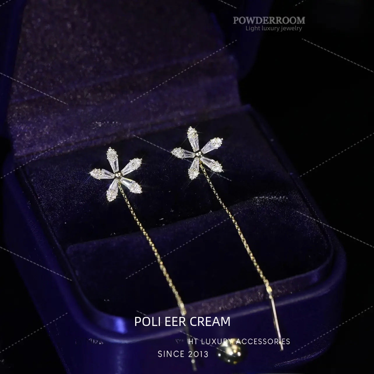 Wholesale Light luxury tassel flower earrings