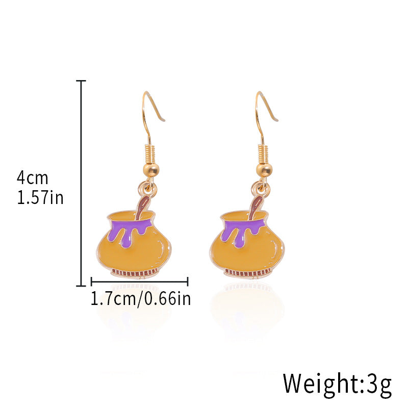 Wholesale Alloy  Earrings - Cute Ghost and Pumpkin Skull for Party Wear