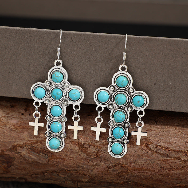 Wholesale Vintage Cross Western Cowboy Earrings - Fashion Accessory for Party or Gift