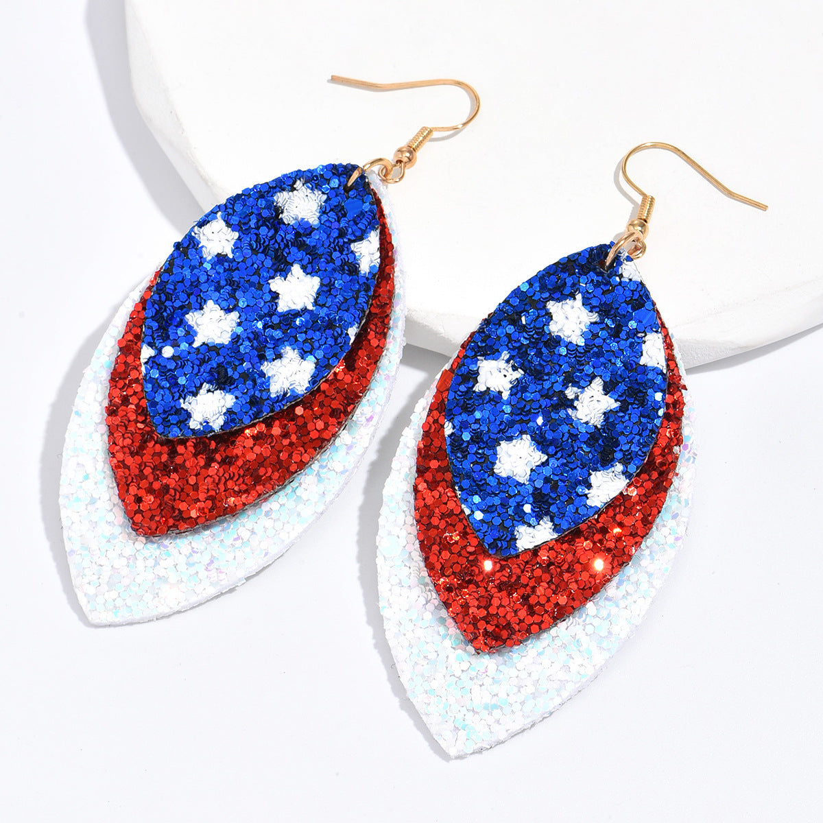 Wholesale American Independence Day earrings flag ladies earrings