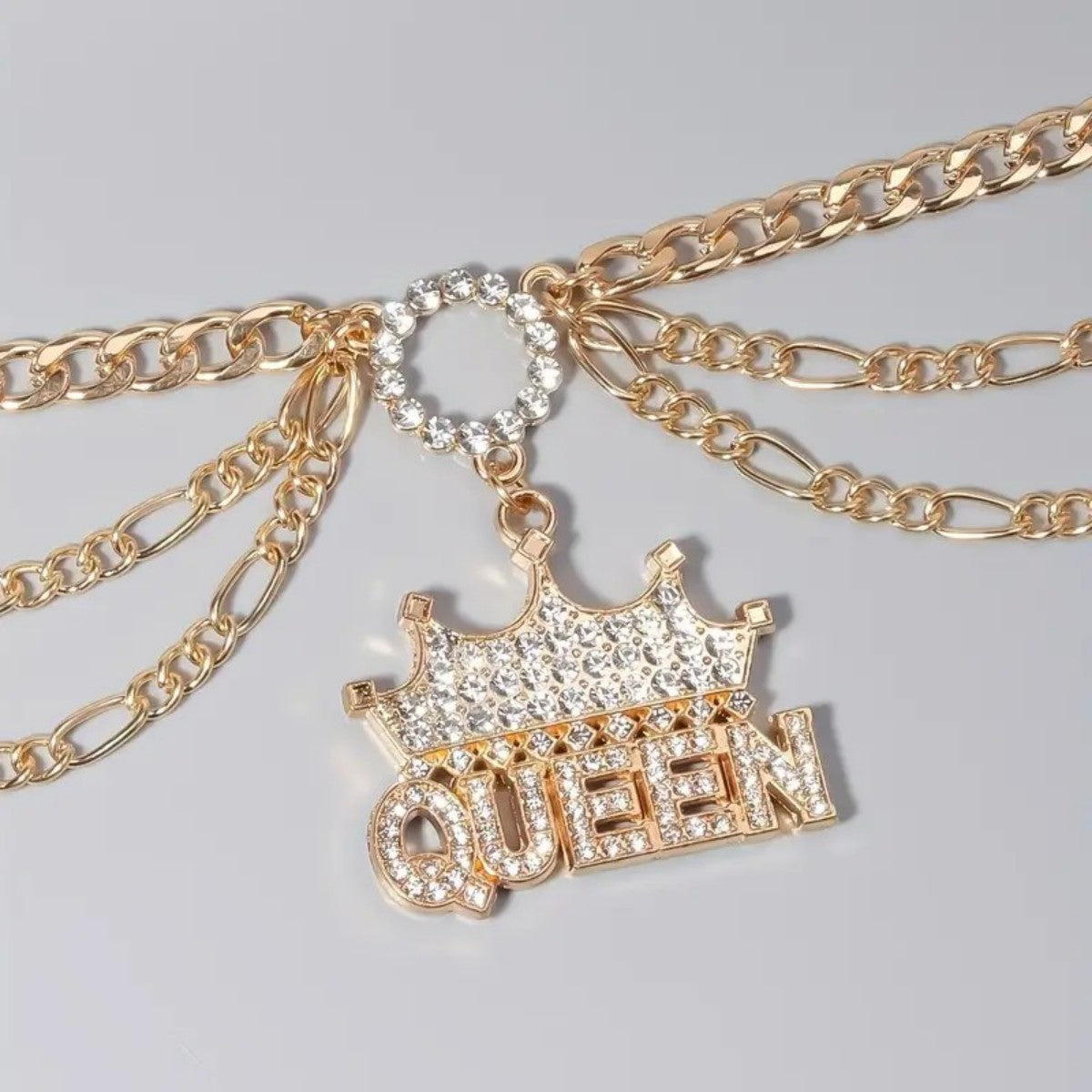 Wholesale Diamond Crown Queen Letter Anklet