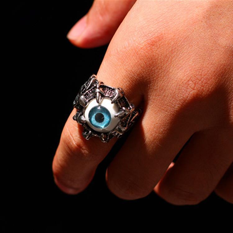 Wholesale Fashion Evil Eye Ring Adjustable Zinc Alloy Jewelry Accessory for Resale