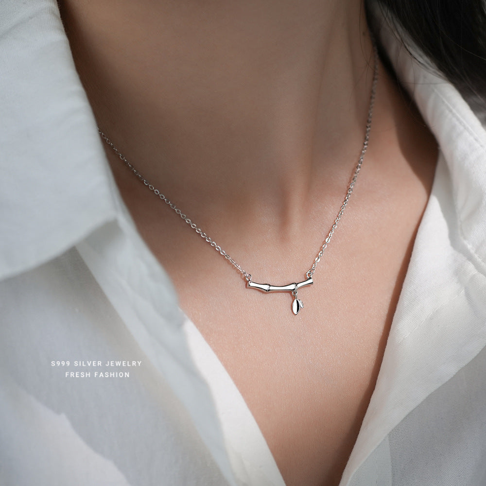 Wholesale  S999 Sterling Silver All-Match Bamboo Necklaces