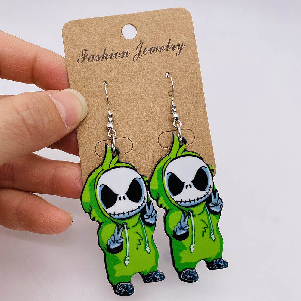 Wholesale  acrylic earrings Christmas night surprise horror  earrings