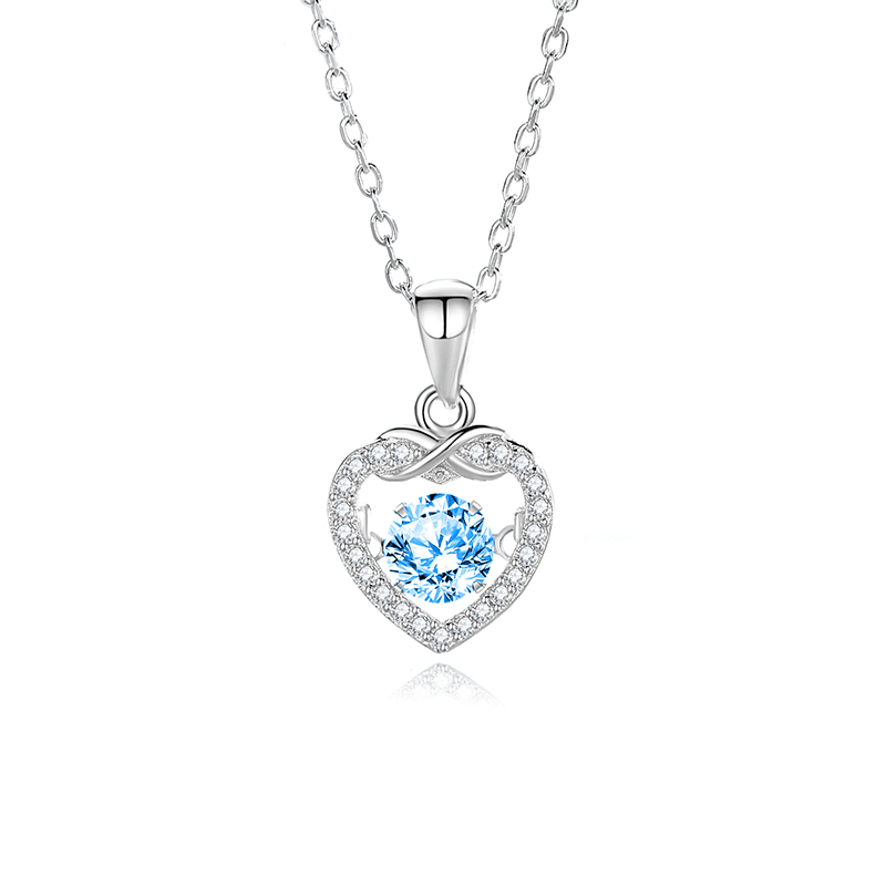 Wholesale Valentine's Day S925 sterling silver heart necklace