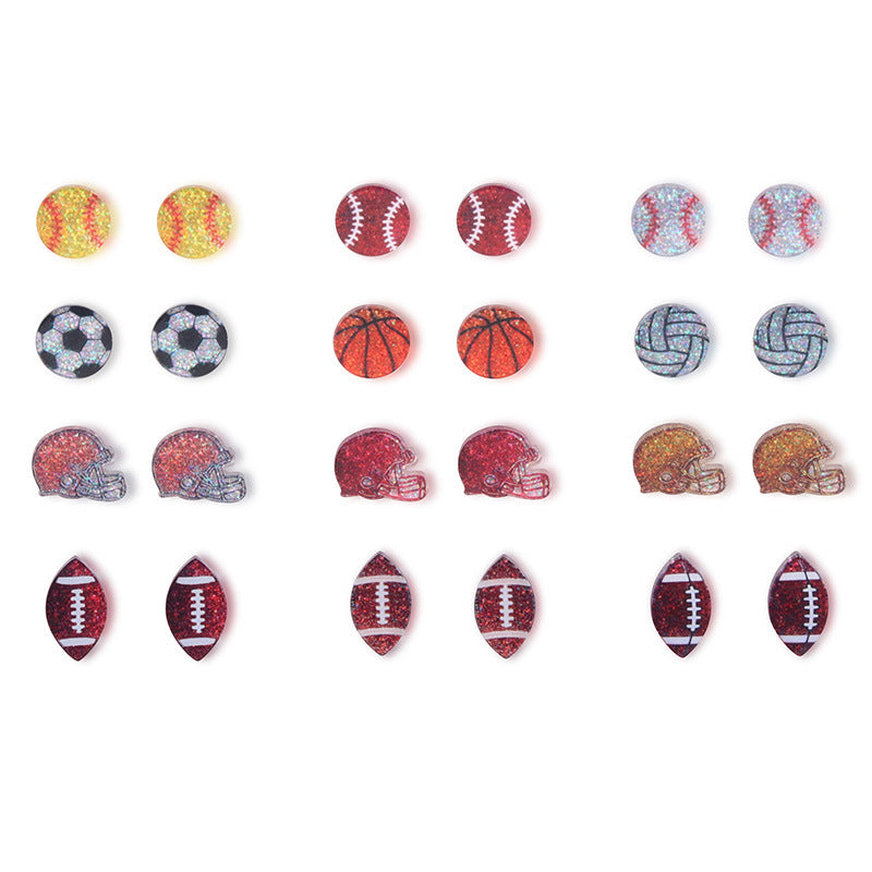Wholesale World Cup Matches Blingbling Earrings Acrylic Earrings