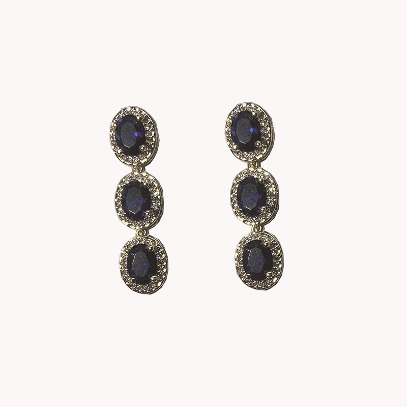 Wholesale light luxury egg-shaped earrings bracelet necklace