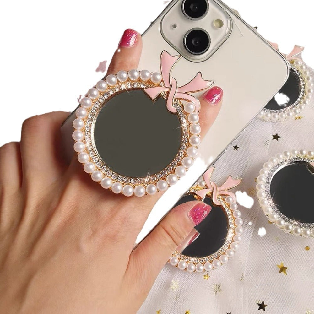 Wholesale Creative Bow Pearl Mirror phone stand