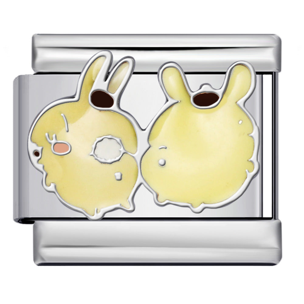 Wholesale Italian Charm Bracelet 9mm DIY Splicing Cute Cartoon Stainless Steel Composable Bracelet