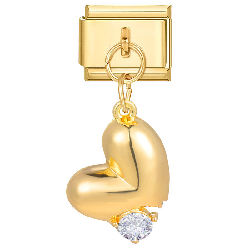 Wholesale Italian Charm Bracelet 9mm DIY Splicing Heart Pendant Titanium Steel Composable Bracelet