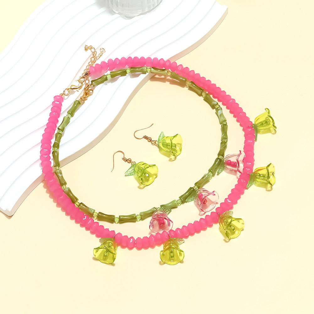 Wholesale Summer Light Luxury Handmade Beaded Colorful  Necklace