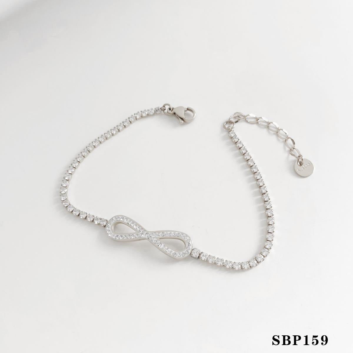 Wholesale Simple Style Stacked Bracelet Combination suit Stainless Steel Zircon Jewelry