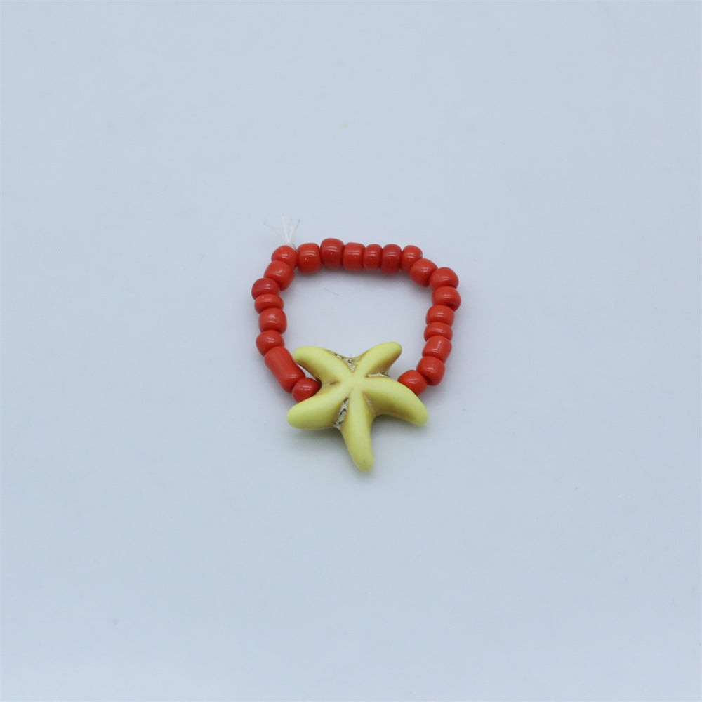 Wholesale  bohemian beach style starfish rice beads beaded bracelet