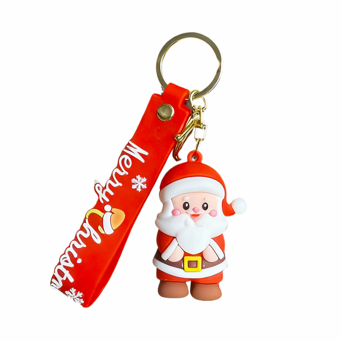 Wholesale Christmas cartoon keychain  snowman doll cute red pendant