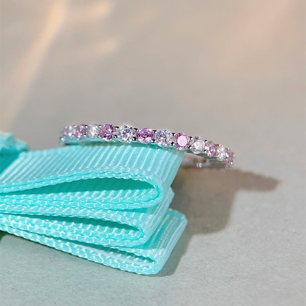 Wholesale Carbon Sterling Silver Inlaid Zirconia Ring