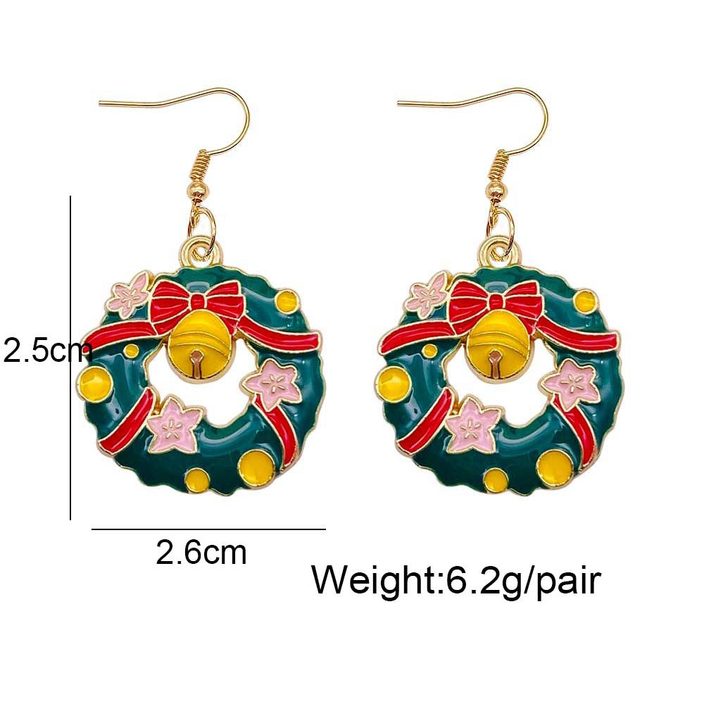 Wholesale Christmas Tree Santa Claus Bell Alloy Oil Drop Earrings ACC-ES-ChenY044
