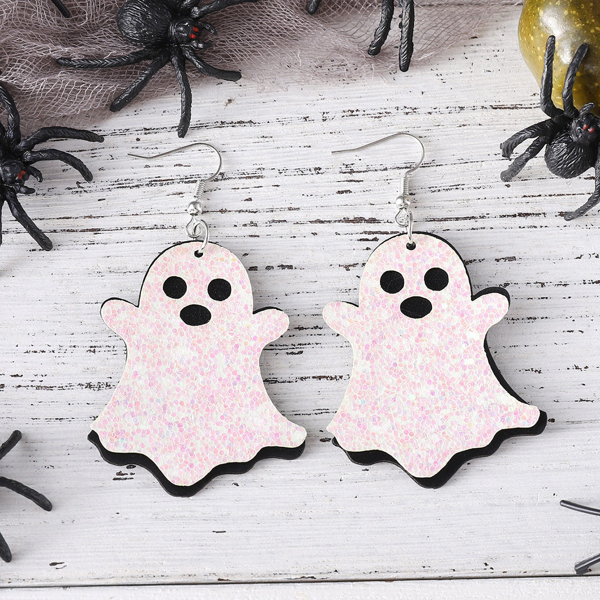 Wholesale  Halloween Cute Ghost Sequins Pendant Earrings