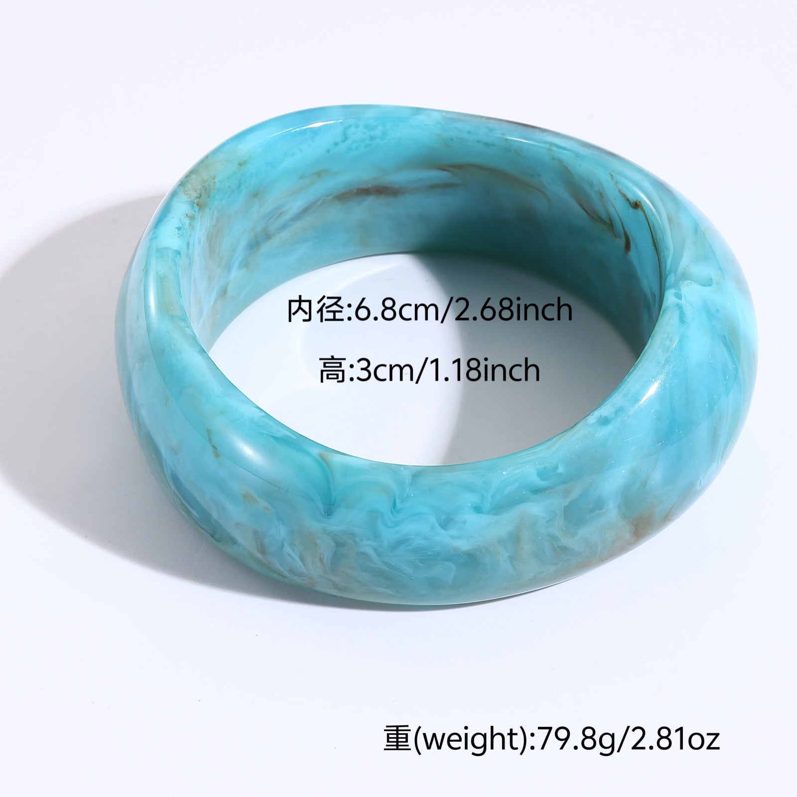 Wholesale Wide Oval Translucent Resin Bracelet Retro Style Jewelry Accessory for Everyday Wear
