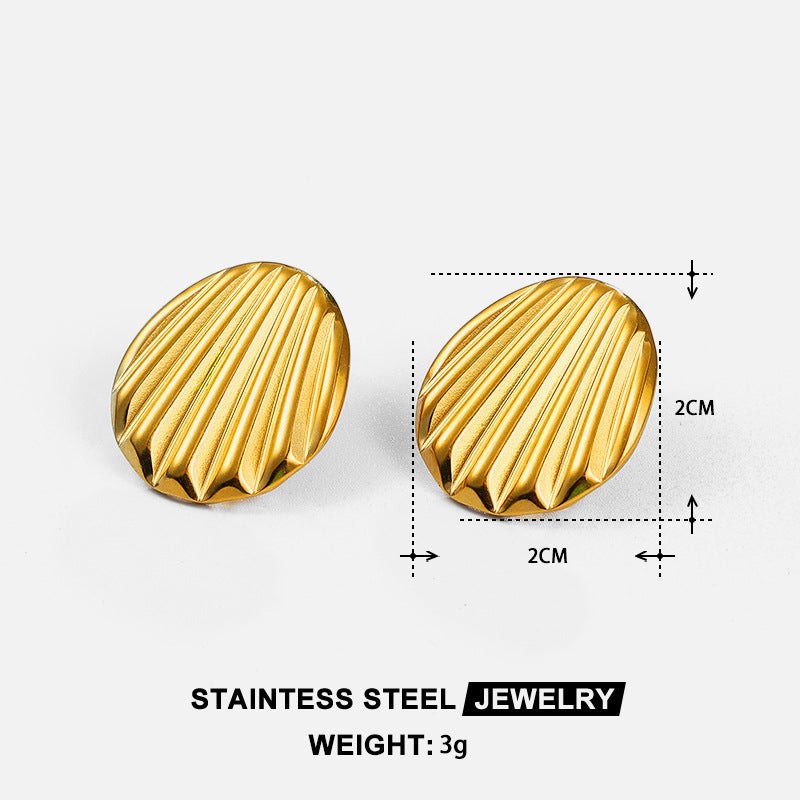 Wholesale Ocean Conch Rhinestone Pearl Earrings Stainless Steel Statement Ear Studs Fashion Accessory