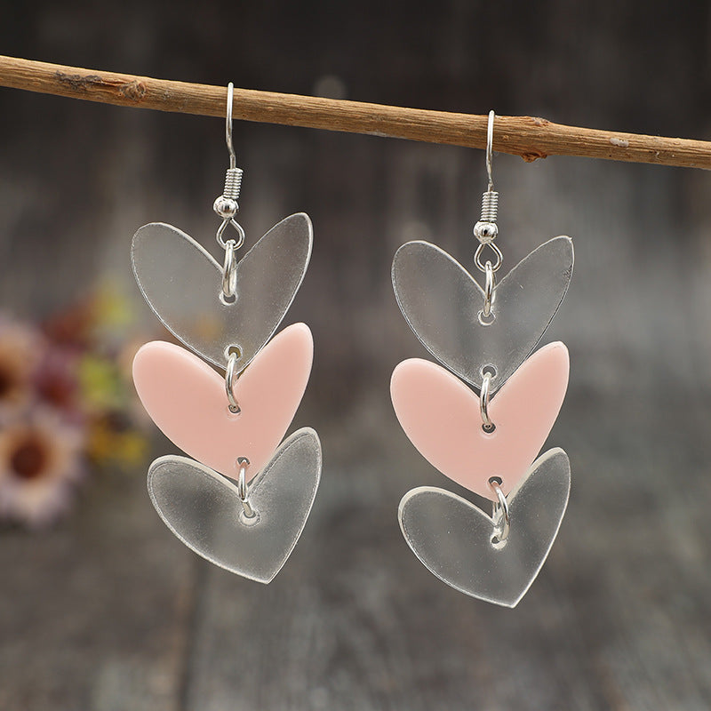 Wholesale Acrylic Retro Love Patchwork Earrings - Stylish Jewelry Accessory for Gifting
