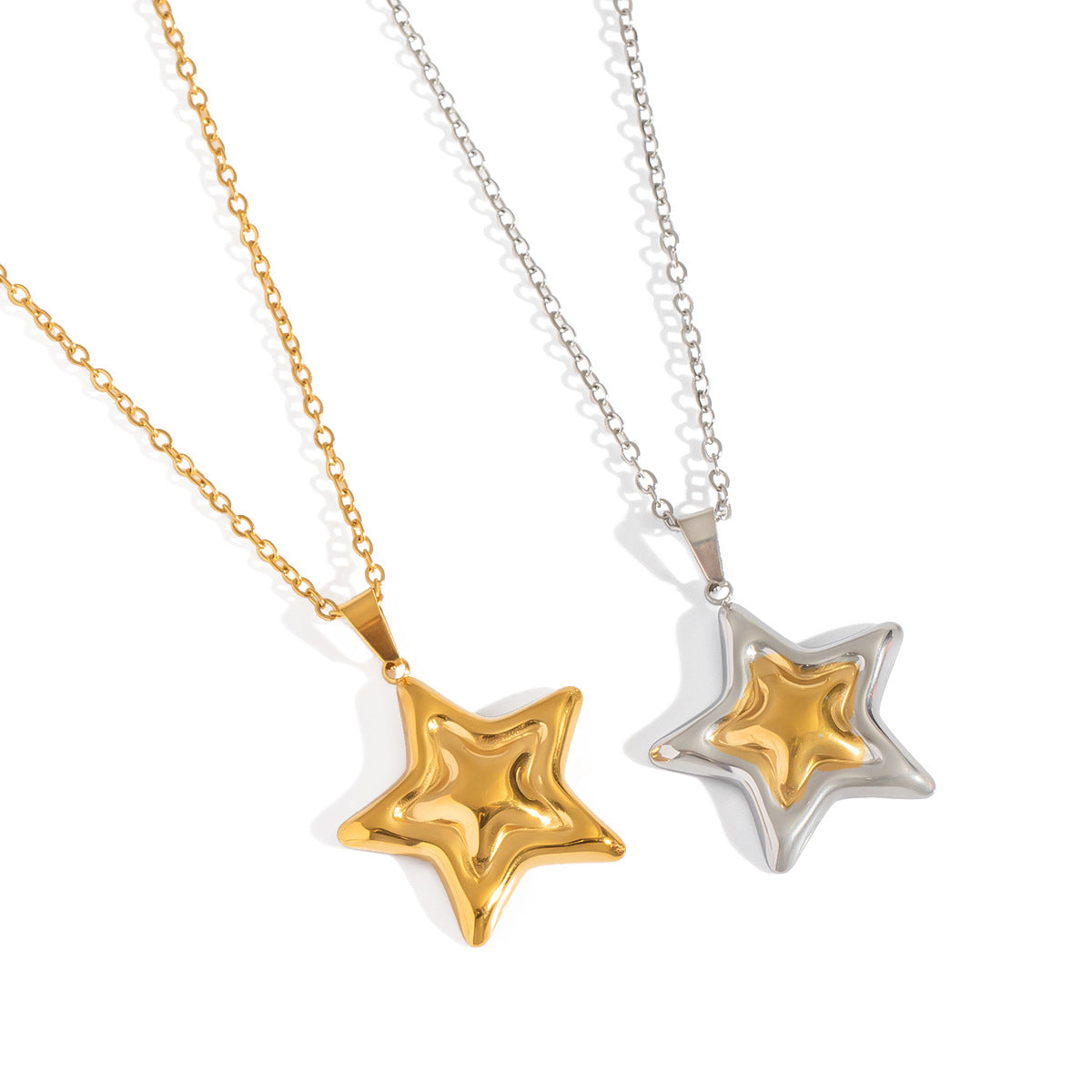 Wholesale Stainless Steel Star Pendant Necklace Trendy Jewelry Accessory for Women